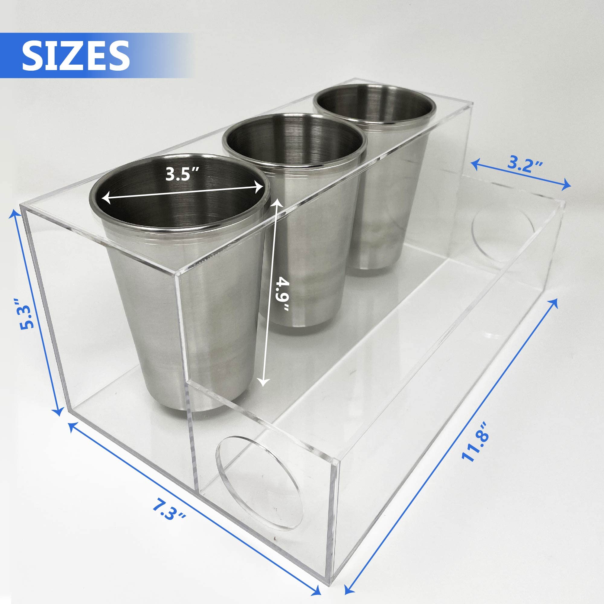 BEZAZZLED Hair Tool Organizer, Clear Acrylic Hair Dryer and Hair Styling Tools Organizer, Bathroom Countertop Blow Dryer Holder, Vanity Storage Stand for Accessories, Makeup with Cord Wrap Organizers