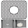 Non-slip Grey Silicone Heat Resistant Sink Protector Silicone Sink Mat - Farmhouse Sink Accessories, Kitchen Sink Mats, Kitchen Sink Drain, Adjustable Sink Protectors for Kitchen Sink- 13.4 X 11.6