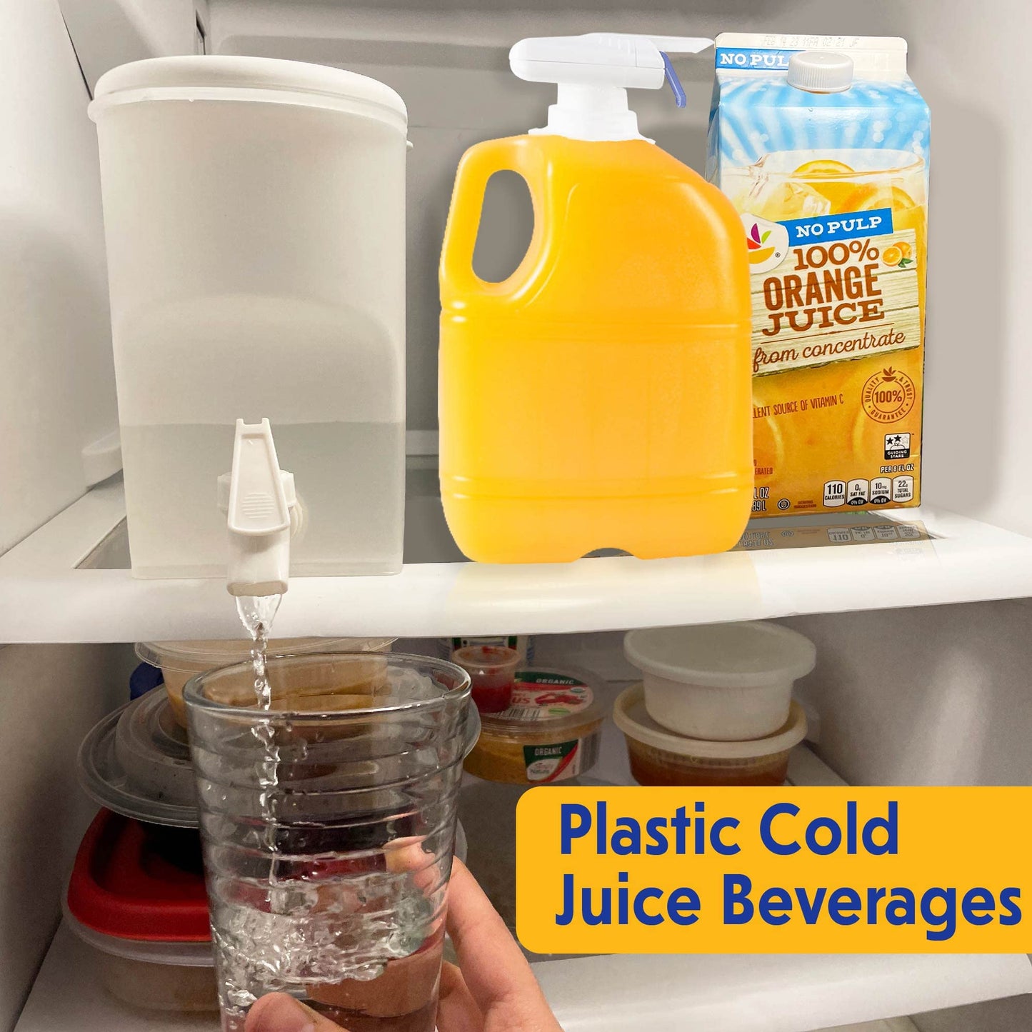Beverage Dispenser for Fridge Plastic Hands-Free Beverage Dispenser Juice Dispenser for fridge Lemonade Container With Bonus Tap Automatic Drink Dispenser - 0.92 Gallon