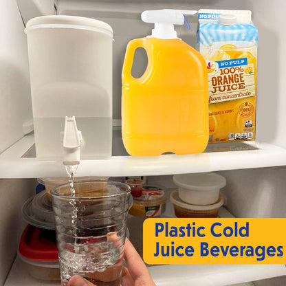 Beverage Dispenser for Fridge Plastic Hands-Free Beverage Dispenser Juice Dispenser for fridge Lemonade Container With Bonus Tap Automatic Drink Dispenser - 0.92 Gallon