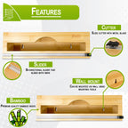 BEZAZZLED Bamboo Foil and Plastic Wrap Organizer, Dispenser with Cutter for Drawer, Neat Dispenser with Cutter, Aluminum Foil Dispenser,Storage Organization Holder for 12" Roll