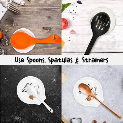 Bezazzled Coffee Spoon Rest – Ceramic Kitchen Holder (White)
