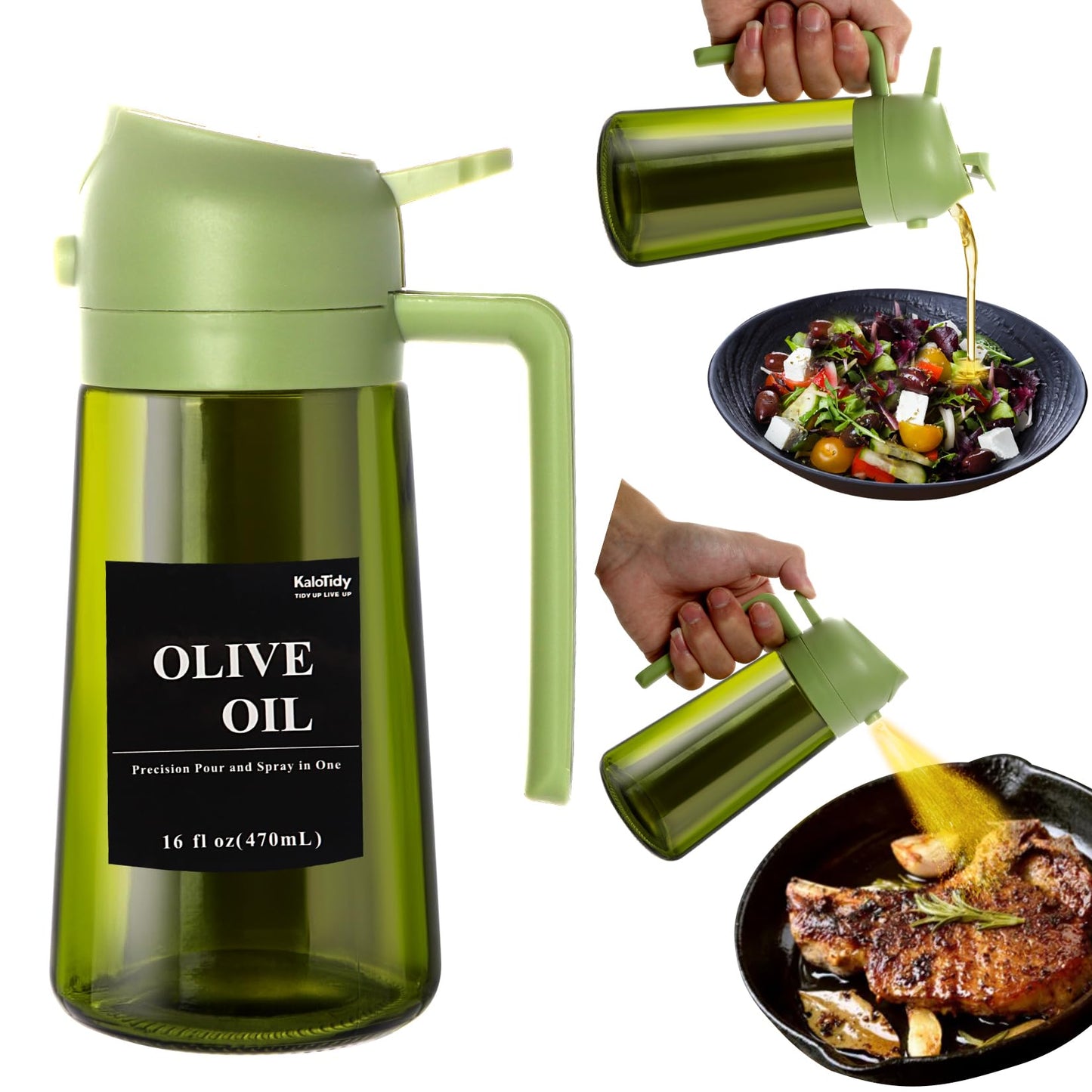 2 in 1 Oil Dispenser and Sprayer for Kitchen