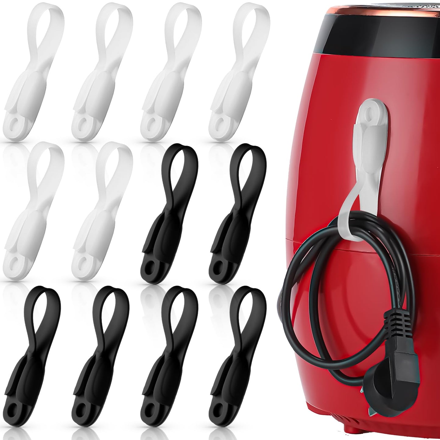 12 Pcs Self Adhesive Silicone Cord Holder Organizer for Appliances